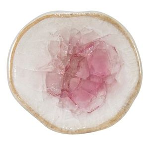 Bílo-růžová antik úchytka s béžovým okrajem a popraskáním Azue - Ø 4 cm 64991 obraz
