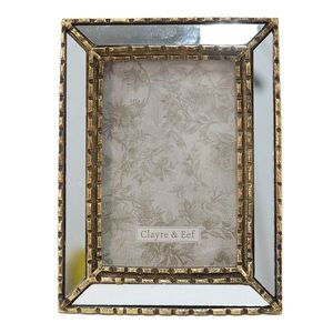 Stříbrno-zlatý antik fotorámeček se zrcadly Pasie - 16*2*20 cm / 10*15 cm 2F0933 obraz