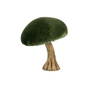 Sametová dekorace zelená houba Mushroom - 10*10*10cm DCFCP obraz