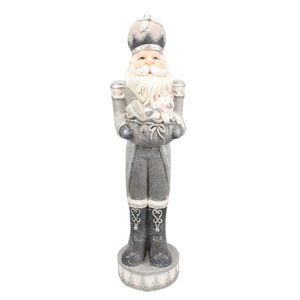 Stříbrná vánoční dekorace socha Santa jako Louskáček - 22*21*82 cm 5PR0092 obraz