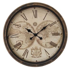 Antik nástěnné hodiny s polokoulemi Wanio - Ø 50*5 cm / 1*AA 6KL0775 obraz