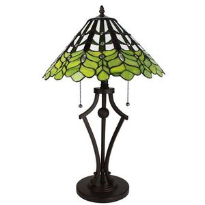 Zelená stolní lampa Tiffany Greena - Ø 41*62 cm E27/max 2*60W 5LL-6279 obraz