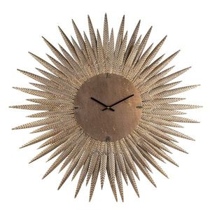 Měděné antik nástěnné kovové hodiny ve tvaru slunce Sun - Ø 69*4 cm / 1*AA 5KL0228 obraz