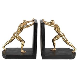 2ks černo-zlatá zarážka na knihy Person Gold Black - 33*9*17 cm 6PR3724 obraz