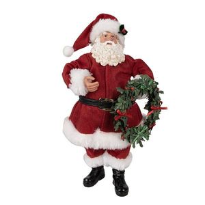 Vánoční dekorace Santa Claus s věncem - 16*8*28 cm 65221 obraz