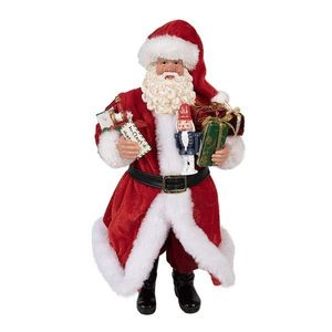 Vánoční dekorace Santa Claus s dárky a Louskáčkem - 16*8*28 cm 65226 obraz