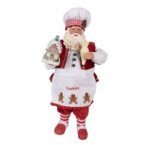 Vánoční dekorace Santa cukrář s perníkovou chaloupkou - 16*8*28 cm 65227 obraz