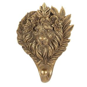 Zlatý antik nástěnný dekorativní háček hlava Lev - 13*5*18 cm 6PR3764 obraz