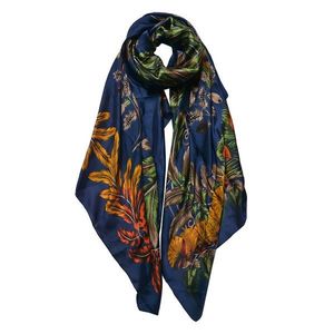 Modrý dámský šátek s barevným vzorem - 90*180 cm JZSC0710BL obraz