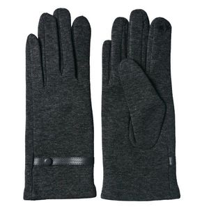 Šedé zimní dámské rukavice s knoflíkem - 8*24 cm JZGL0047G obraz