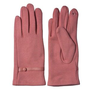 Růžové zimní dámské rukavice s knoflíkem - 8*24 cm JZGL0047P obraz