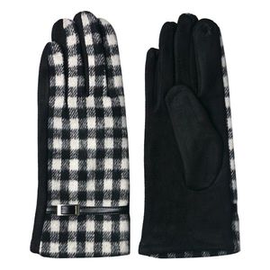 Černé kárované dámské zimní rukavice - 9*24 cm JZGL0051Z obraz