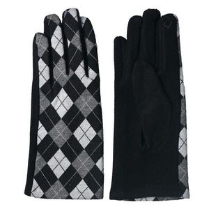 Černé kárované dámské zimní rukavice - 9*24 cm JZGL0053 obraz