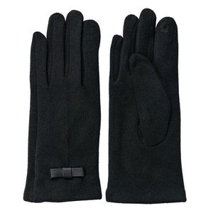 Šedé zimní dámské rukavice s mašličkou - 8*24 cm JZGL0061 obraz