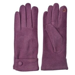 Fialové zimní dámské rukavice s knoflíkem - 8*24 cm JZGL0063P obraz
