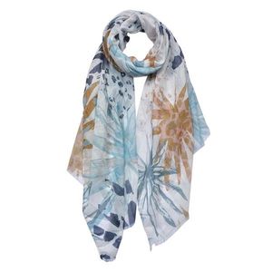 Barevný dámský šátek s květy - 70x180 cm JZSC0701 obraz