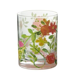 Sklenička na vodu s barevnými květy Floral glass - Ø8*10cm / 280ml 30676 obraz