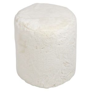 Bílý plyšový měkoučký kulatý puf Soft Teddy White Off - Ø 40*45cm FXPFRKW obraz