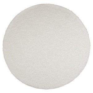 Bílý plyšový kudrnatý kulatý koberec Curly Teddy White Off - Ø 120cm FXVKTK obraz