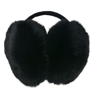 Černé chlupaté dámské klapky na uši - one size JZEW0003Z obraz