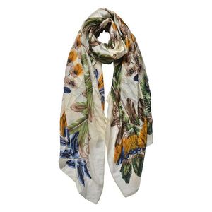Béžový dámský šátek s barevným vzorem - 90*180 cm JZSC0710W obraz