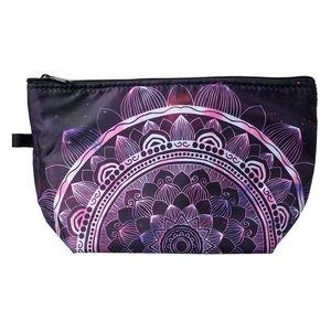 Černá dámská toaletní taška s fialovým ornamentem - 22*13*18 cm JZTB0043 obraz