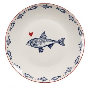 Porcelánový dezertní talíř s rybkami Sun Sea And Fish - Ø 20*2cm SSFDP obraz