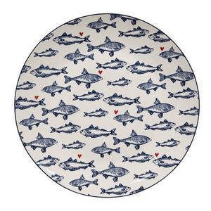 Porcelánový jídelní talíř s rybkami Sun Sea And Fish - Ø 26*2cm SSFFP obraz