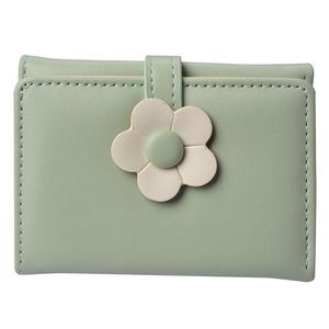 Zelená peněženka s béžovou kytičkou - 10*8 cm JZWA0167GR obraz
