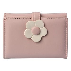 Lososově růžová peněženka s béžovou kytičkou - 10*8 cm JZWA0167P obraz