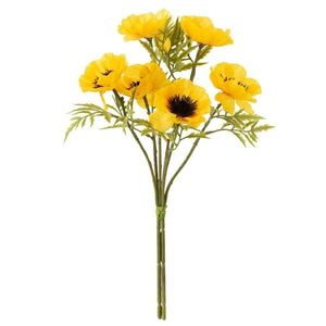Žlutá dekorativní umělá květina Bouquet Poppy - 10*10*33cm 12450 obraz