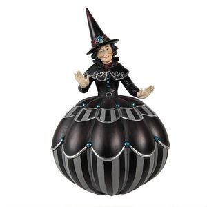 Černá dekorace čarodějnice na dýni Halloween - Ø 27*39 cm 6PR3907 obraz