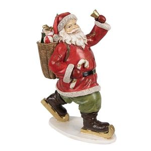 Vánoční dekorace socha Santa s košem dárků - 14*11*20 cm 6PR3947 obraz