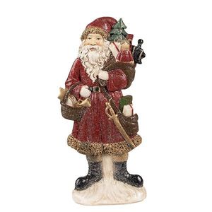 Červená vánoční dekorace socha Santa s dárky - 12*4*24 cm 6PR4926 obraz