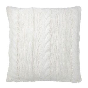 Bílý pletený polštář s výplní Twist - 45*10*45cm 38811 obraz