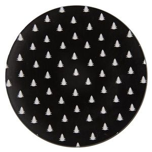Černo-bílý servírovací talíř se stromky Black&White X-Mas - Ø 33*1 cm BWX85 obraz