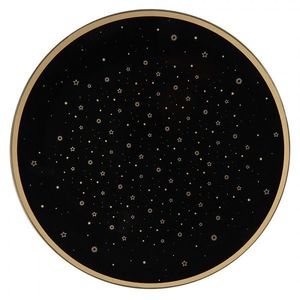 Černo-zlatý servírovací talíř s hvězdičkami - Ø 33*1 cm STS85-1 obraz