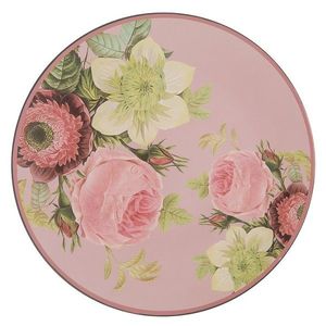 Růžový servírovací talíř s růžemi - Ø 33*1 cm FBF85-1 obraz