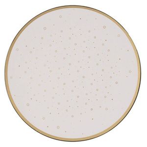 Bílo-zlatý servírovací talíř s hvězdičkami - Ø 33*1 cm STS85-2 obraz