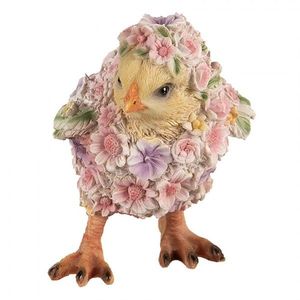 Dekorativní soška kuřátko poseté květinami - 11*11*14cm 6PR4897 obraz