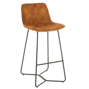 Okrová sametová barová stolička Barchair Isabel Ochre - 57*48*103cm 19521 obraz