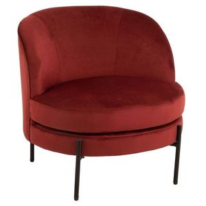Vínové sametové kulaté křeslo Lounge chair Jammy Red - 71*67*66cm 15391 obraz