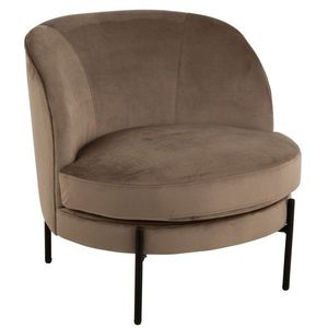 Hnědé sametové kulaté křeslo Lounge chair Jammy Brown - 71*67*66cm 15400 obraz