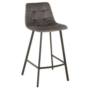 Šedá sametová barová židle Barstool Morgan Grey - 47*43*95cm 15486 obraz