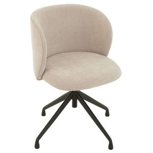 Béžová sametová jídelní točící židle Chair Turn Beige - 56*48*77cm 35005 obraz
