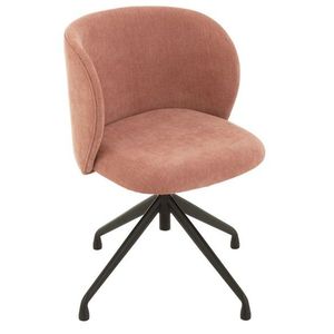 Růžová sametová jídelní točící židle Chair Turn Pink - 56*48*77cm 35006 obraz