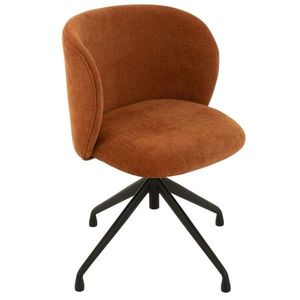 Oranžová sametová jídelní točící židle Chair Turn Rusty - 56*48*77cm 35008 obraz