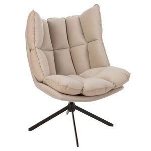 Béžové sametové relaxační křeslo Chair Relax Bubby Beige - 78*73*92cm 20429 obraz