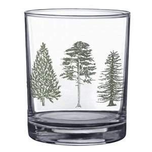 Transparentní sklenice na pití se stromky Natural Pine Trees - Ø 7*9 cm / 230 ml NPTGL0001 obraz