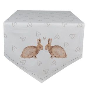 Bavlněný běhoun na stůl s motivem králíčků Bunnies in Love - 50*160cm BSLC65 obraz